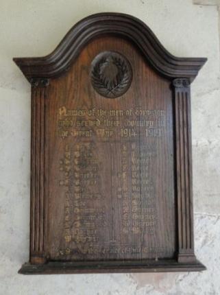Church Plaque to WW1
